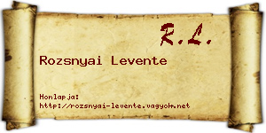 Rozsnyai Levente névjegykártya